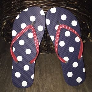 Red, White, and Blue flip-flops❤️💟💙